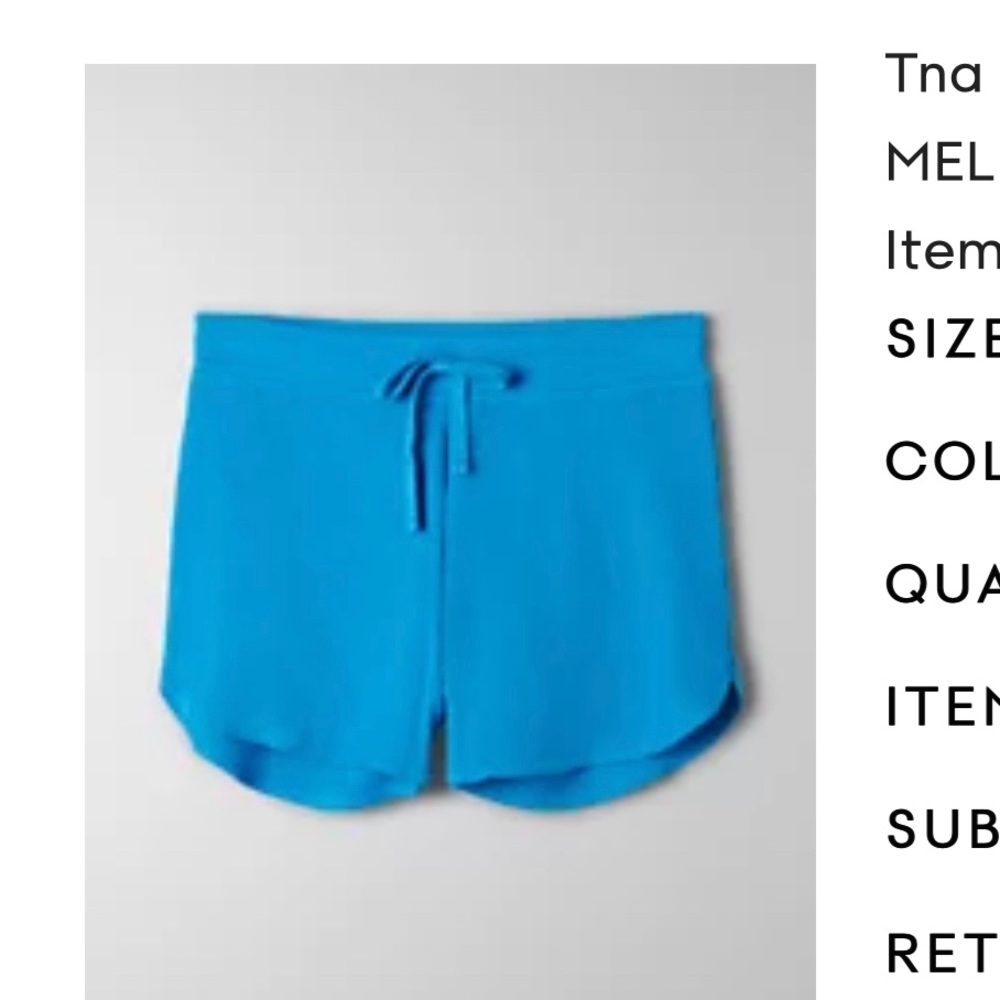 Aritzia TNA Melrose waffle shorts in brilliant blue